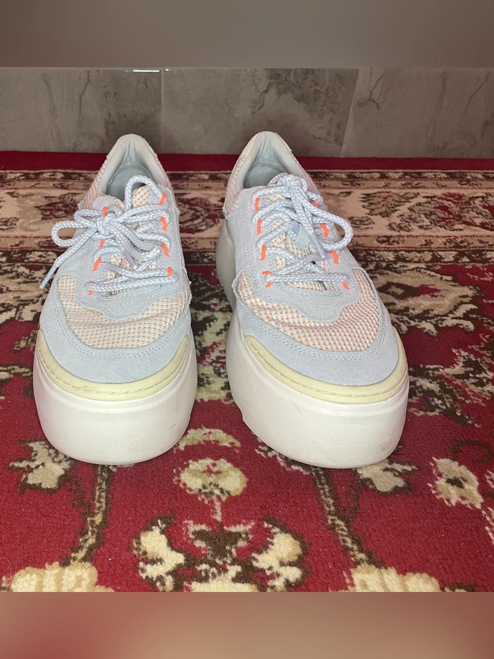 Women's UGG Sneakers in Light Blue and Peach